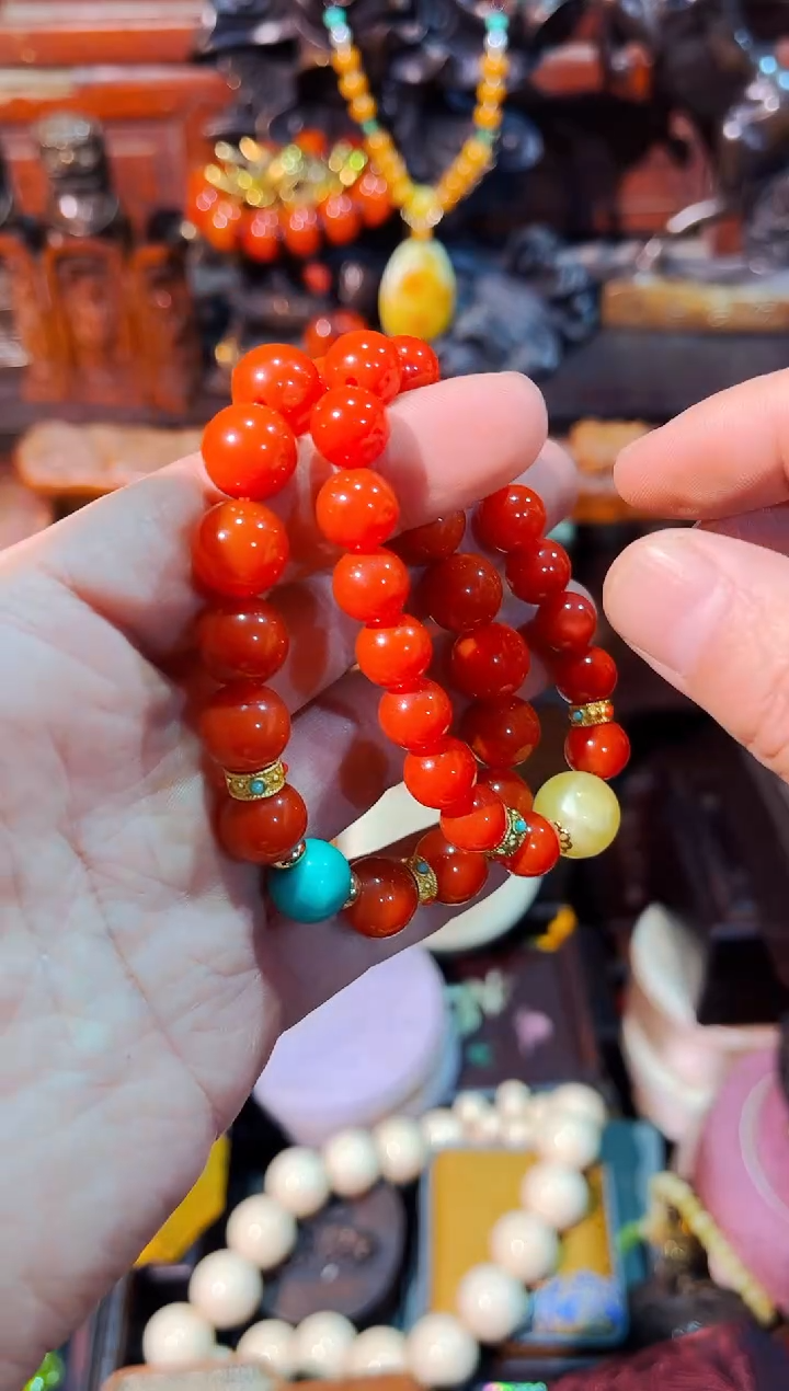 【闪购商品】南红玛瑙颈饰未镶嵌安哥精选专属链接04564一对