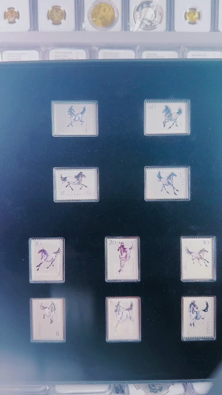 纯银国画大师作品合集彩色纯银100克盒证齐全