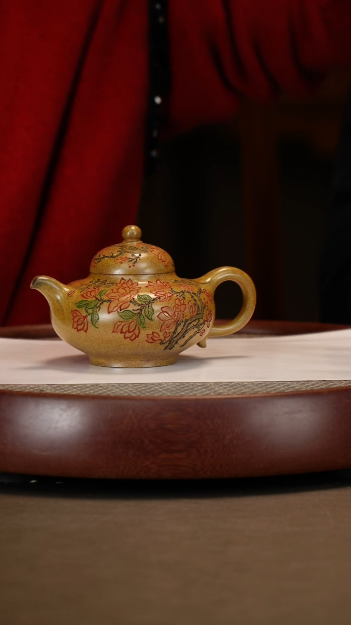 【闪购商品】紫砂茶壶【曹秀芬】虎皮金砂 华颖 280cc