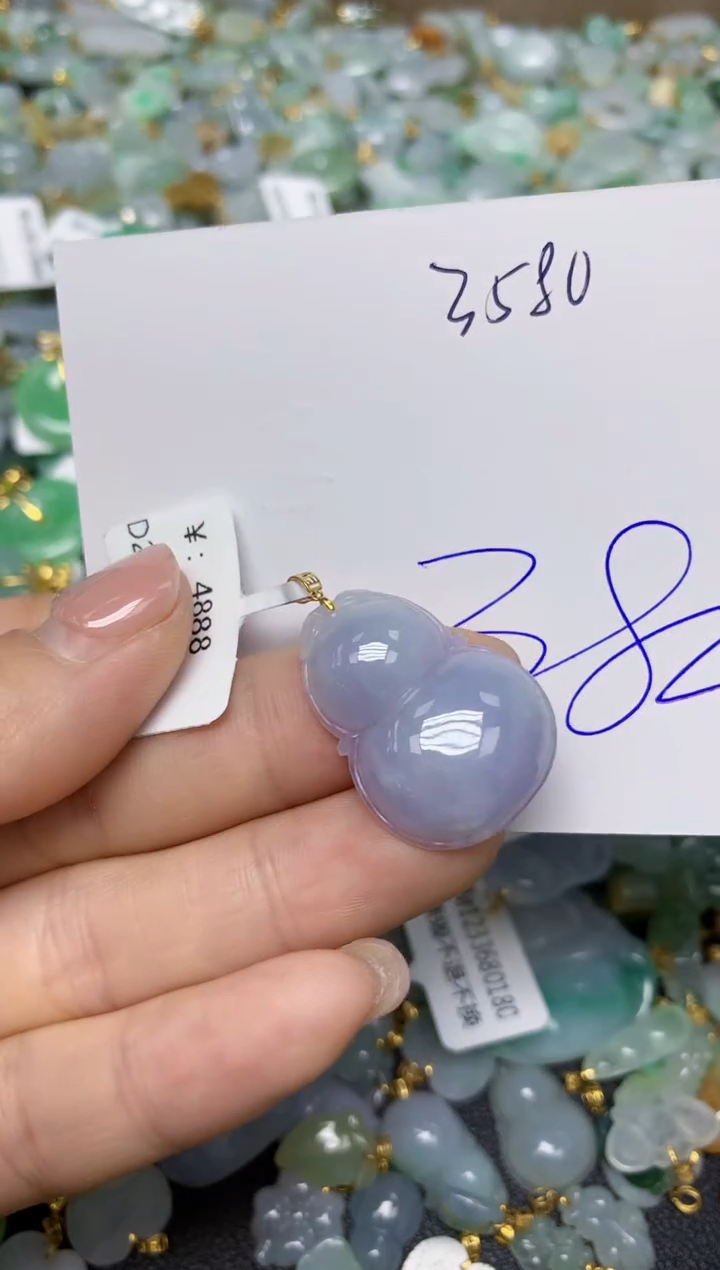 【闪购商品】翡翠挂件18K金镶嵌 天然翡翠A货