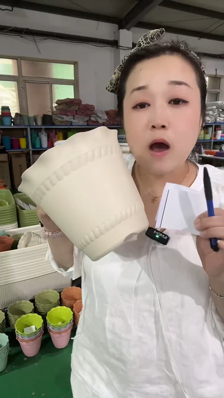 3个罗马5号盆无托，米白色