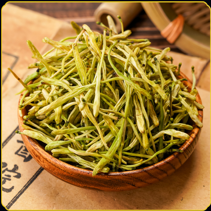 野生金银花草茶清香无硫贵州榕江深山采摘散装金银花茶自然晾晒