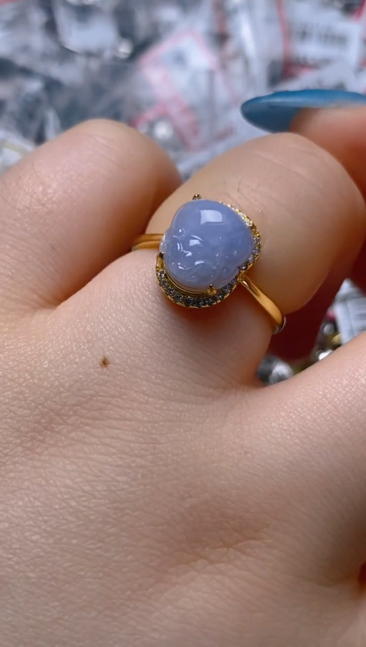 银S925镶嵌戒指翡翠百内无证书