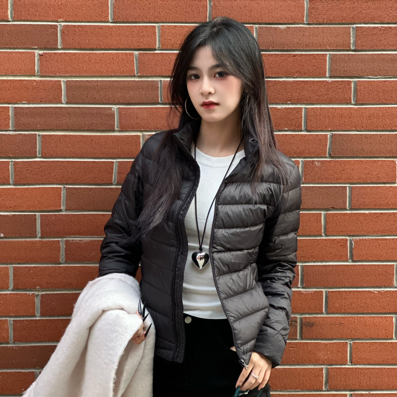 【95%白鹅绒】轻薄短款贴身800蓬立领女款排骨羽绒服冬季外套Q59