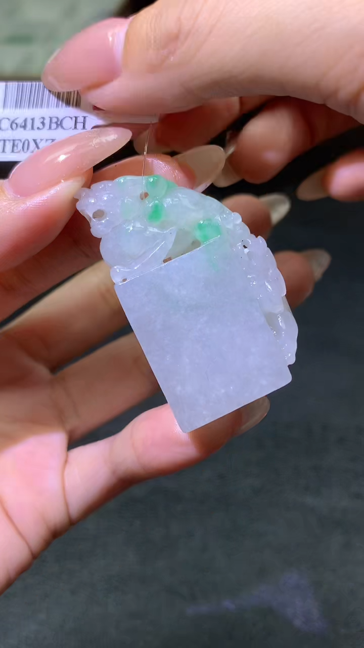【闪购商品】定制翡翠未镶嵌003ee-毛货貔貅刻字18