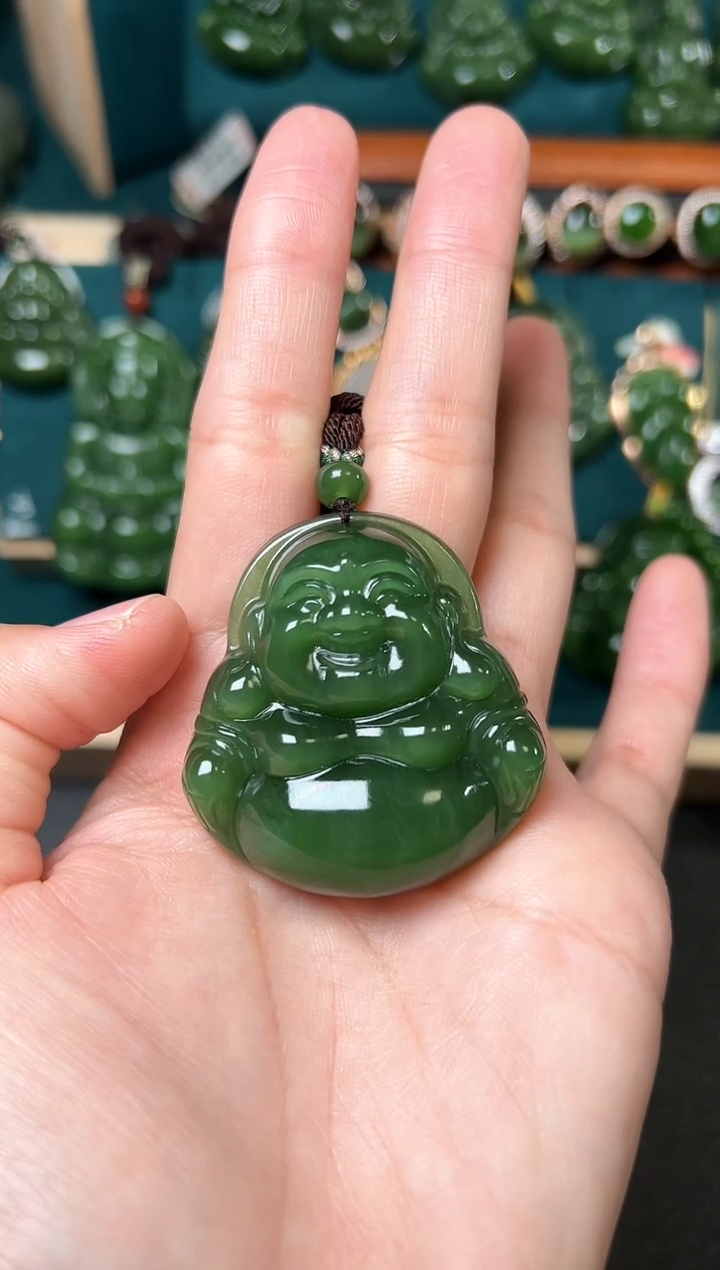 【闪购商品】和田玉（碧玉）颈饰未镶嵌碧玉42×45×12左右