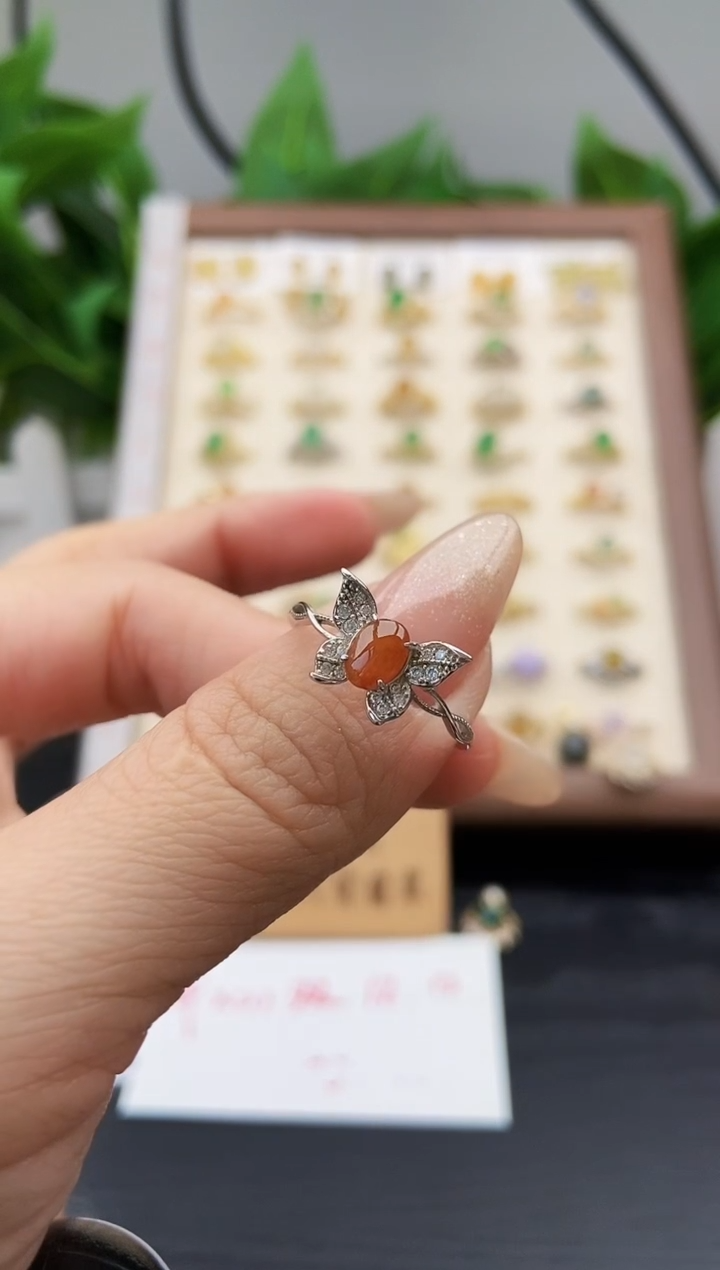 银S925镶嵌戒指翡翠12