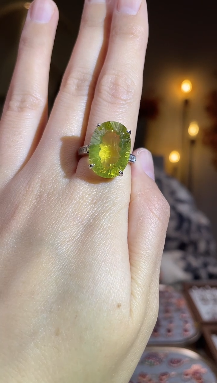 银S925镶嵌戒指水晶手饰