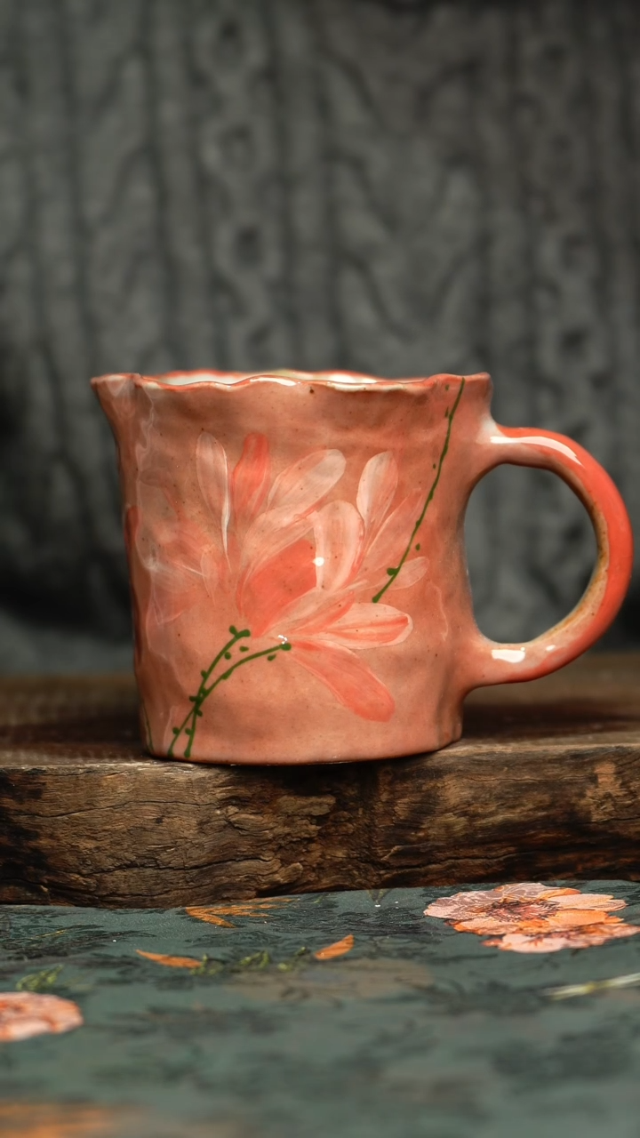 【闪购商品】杯釉下彩手工手绘同款陶器