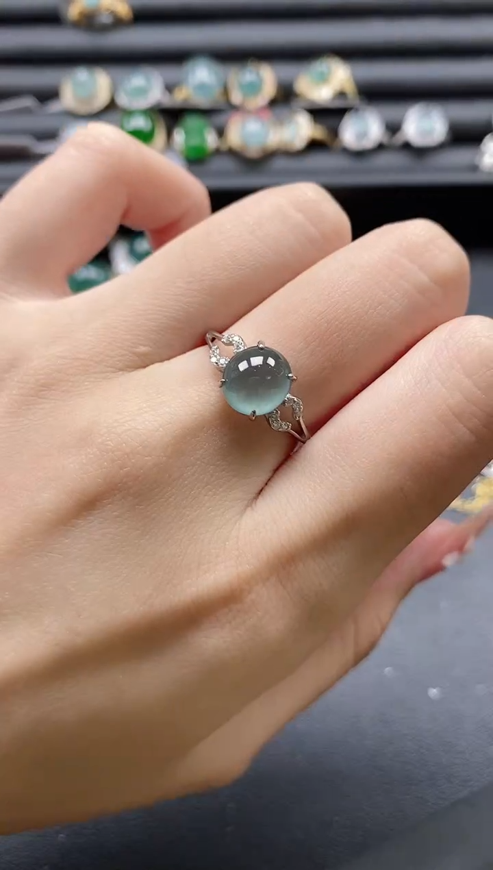 【闪购商品】翡翠戒指银S925镶嵌51511