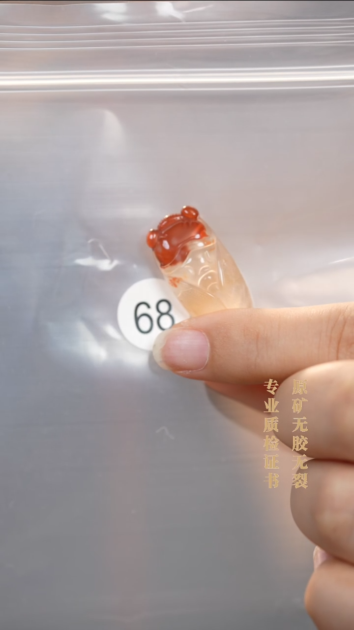南红玛瑙未镶嵌吊坠(不含链)原款无胶无裂蝉