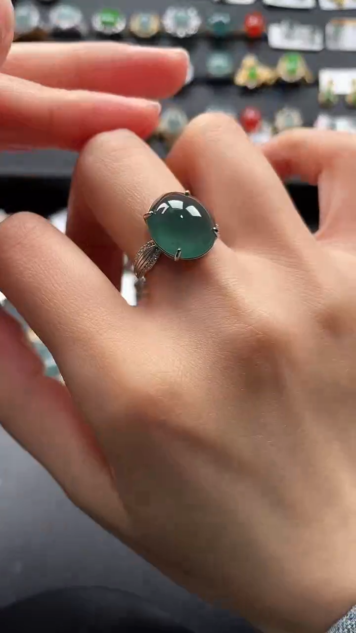 【闪购商品】翡翠戒指银S925镶嵌47457654