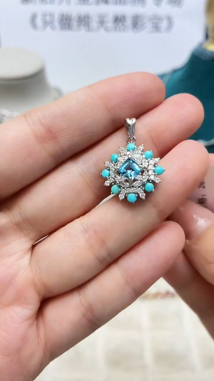 银S925镶嵌托帕石吊坠245ZB1122产品一个（多样性）