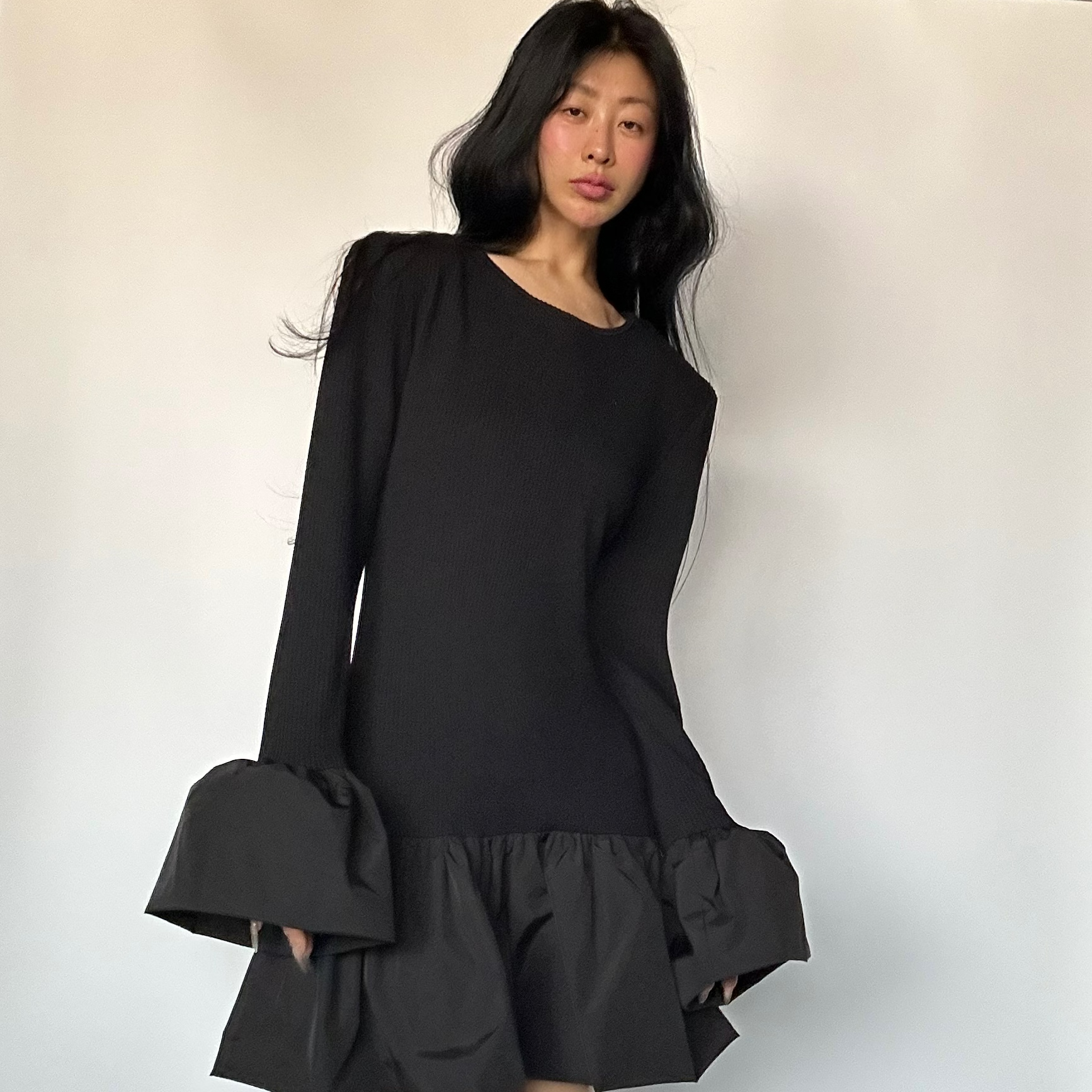 19911（定制福利款NO退NO换）MIU系荷叶边连衣裙