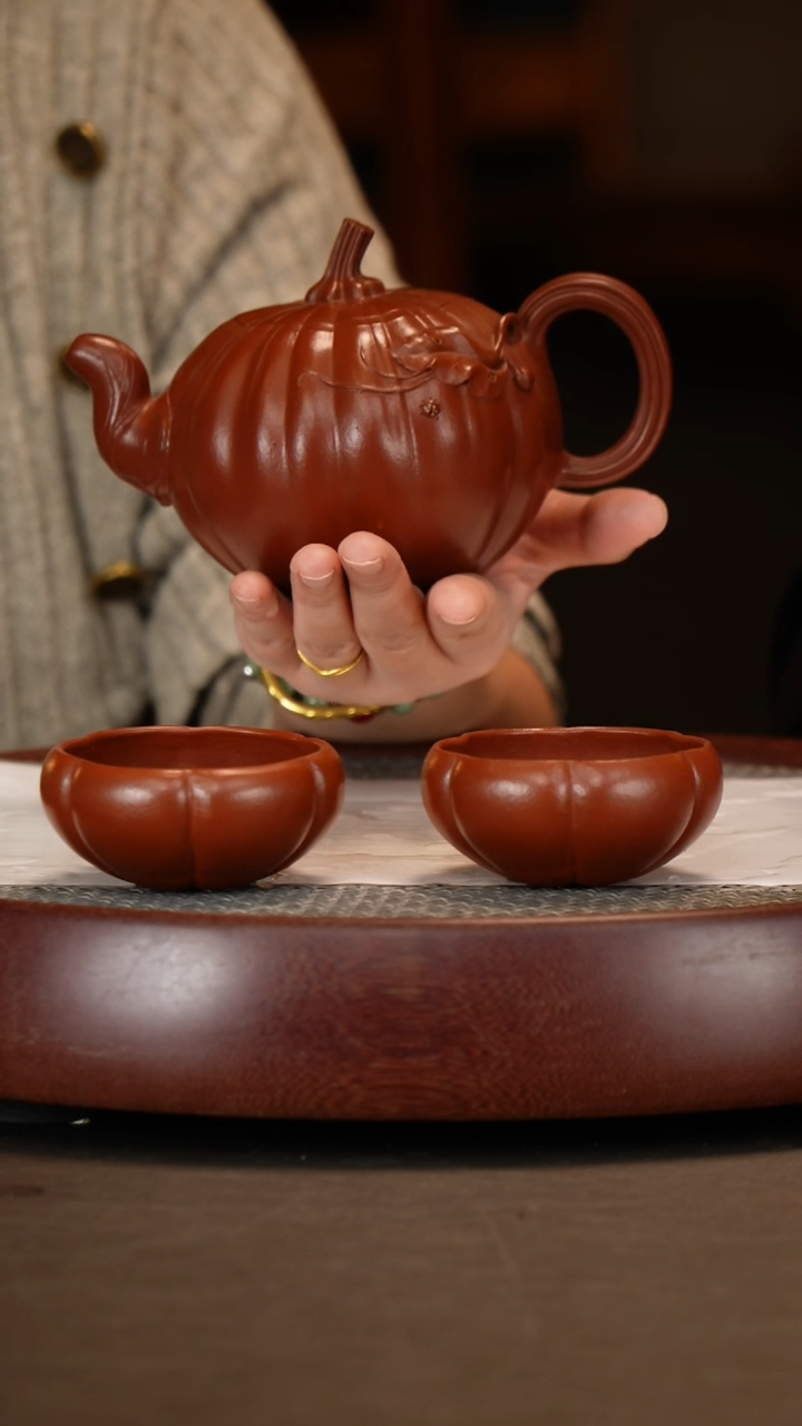 【闪购商品】紫砂茶壶南瓜套组400c