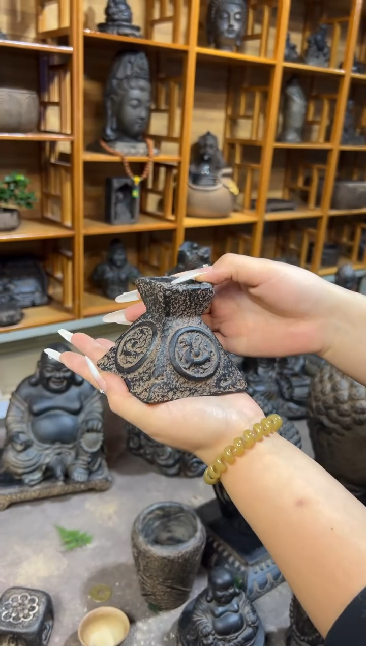 陶土【火山泥】四灵烛台