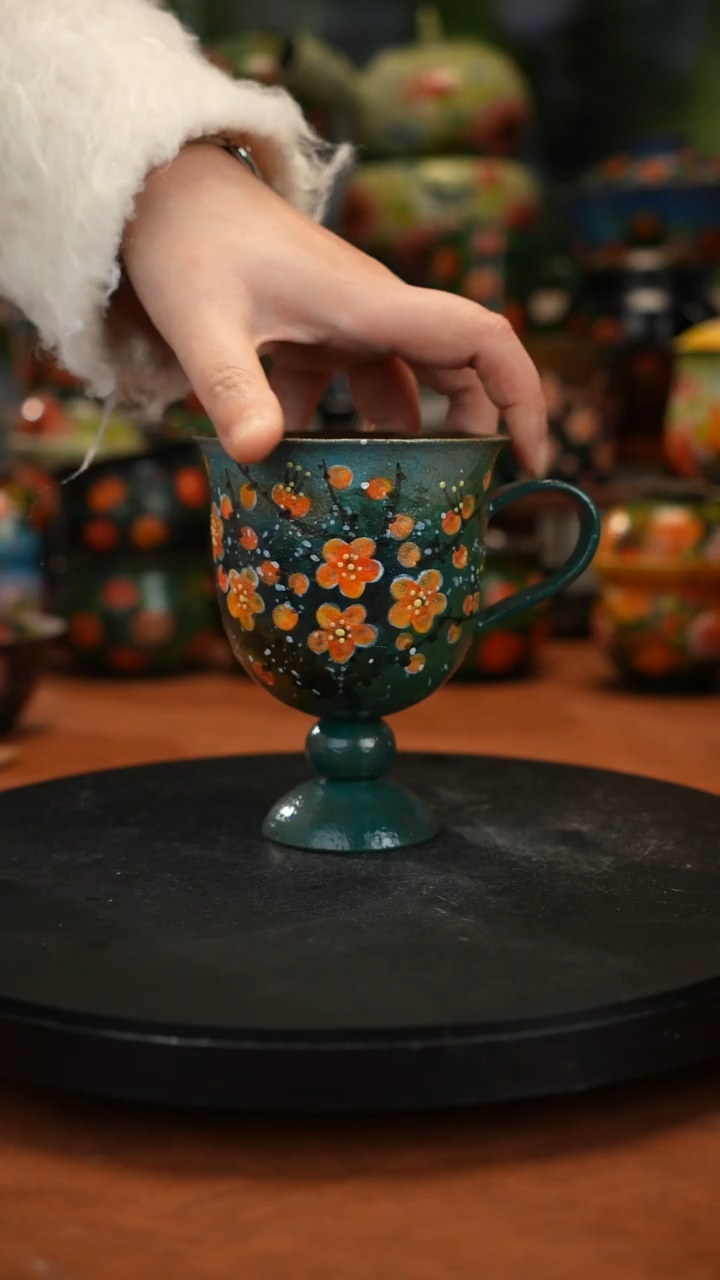 紫砂油画手绘釉下彩