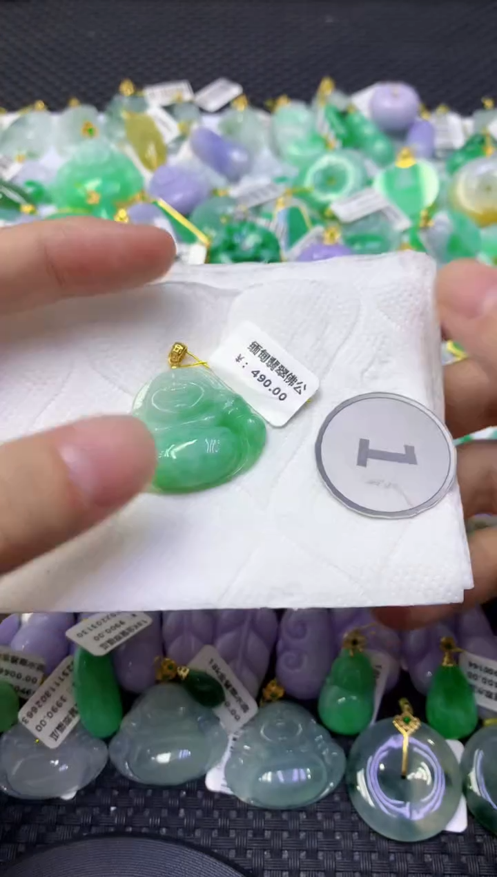 颈饰未镶嵌翡翠天然缅甸翡翠A货