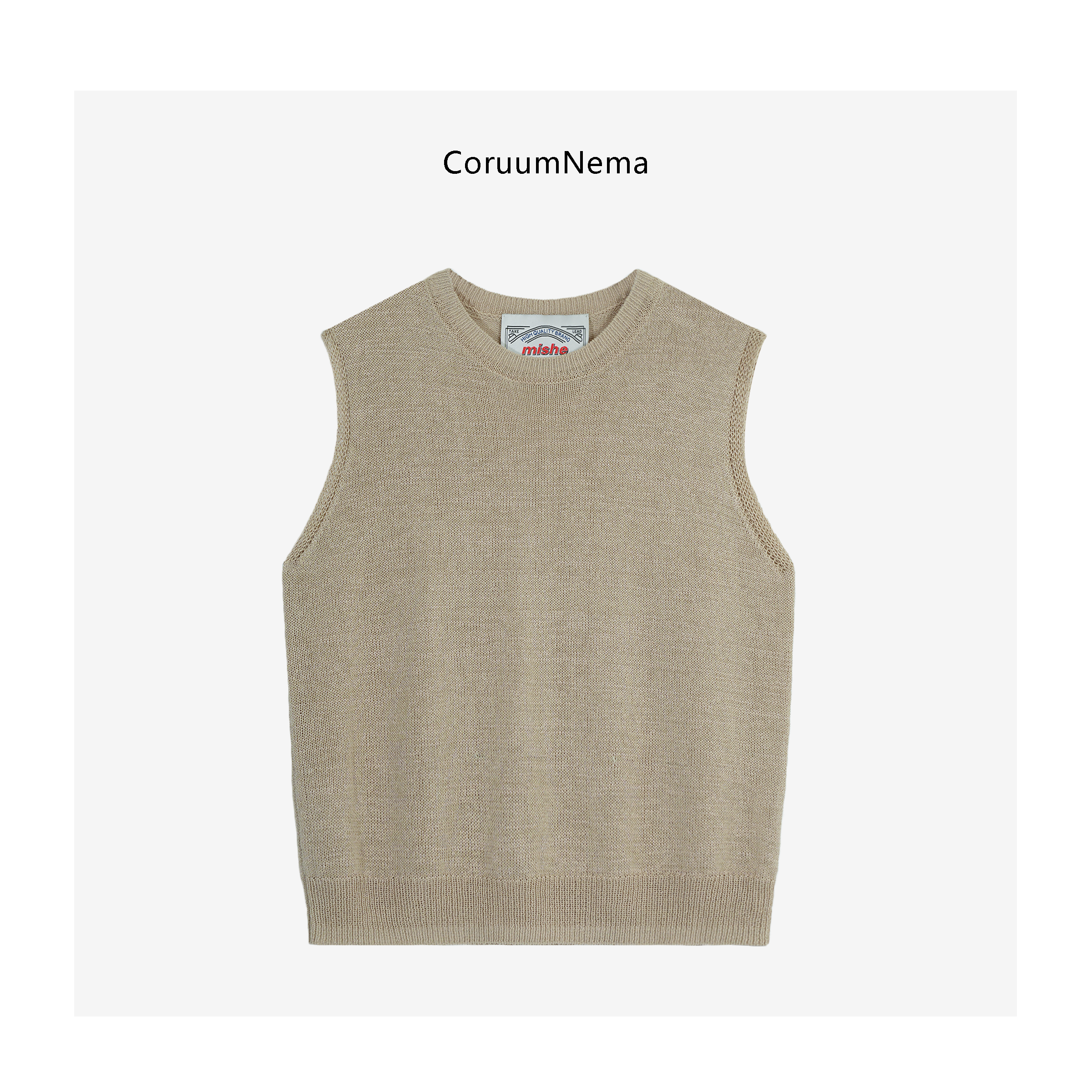 【CoruumNema】2025年新款针织复古圆领宽松无袖背心180455