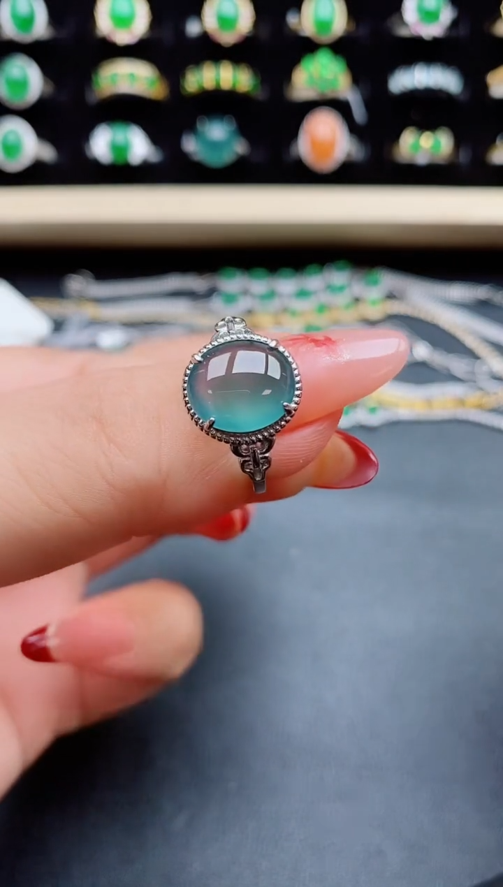 【闪购商品】翡翠戒指银S925镶嵌2135