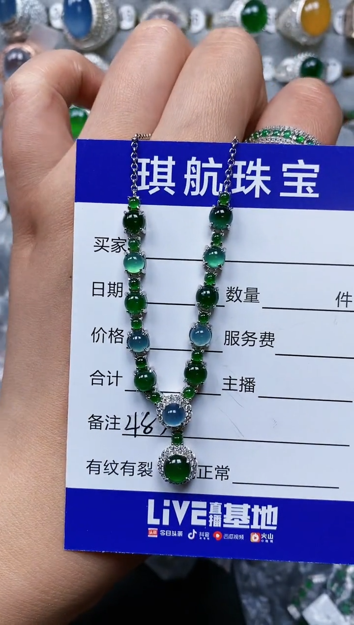 【闪购商品】翡翠颈饰银S925镶嵌0483