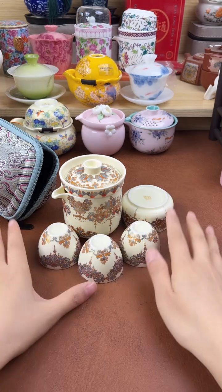 陶陶瓷茶具摆件旅行套组
