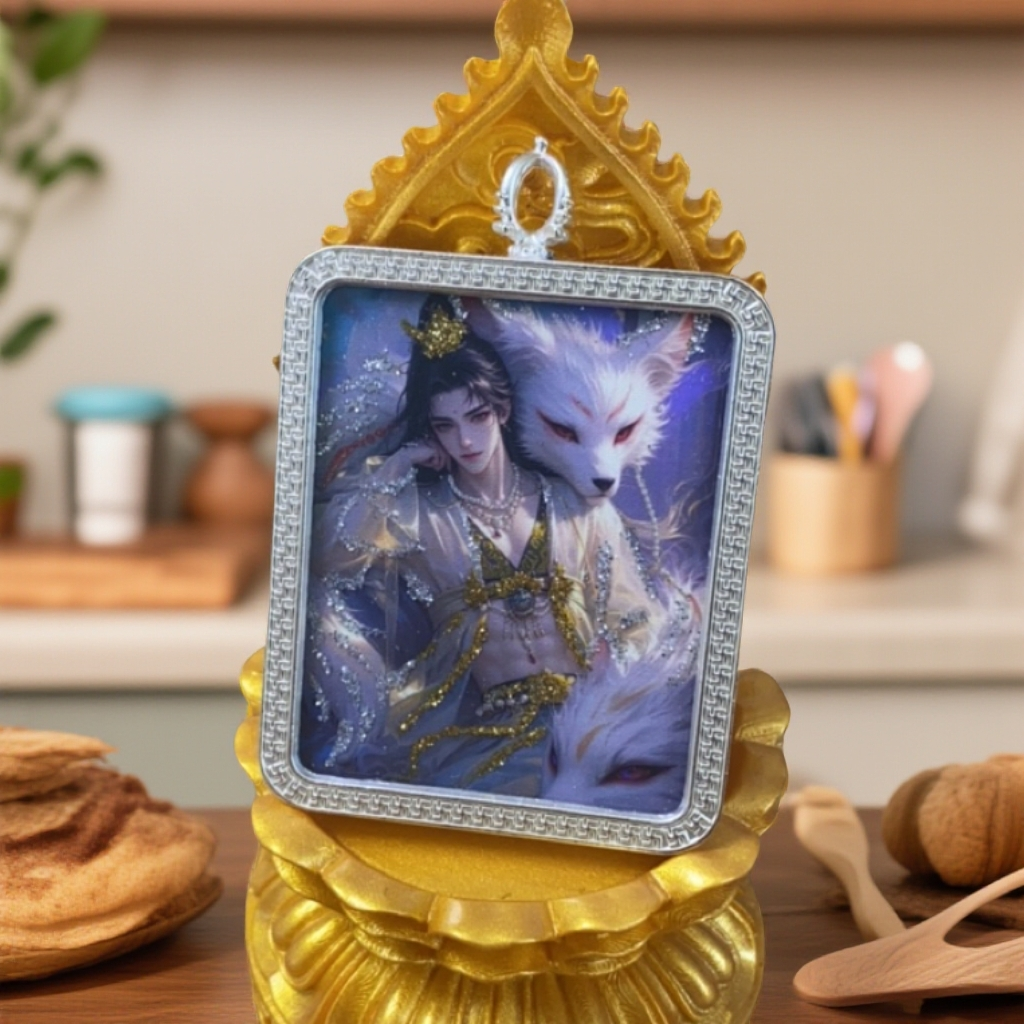 彩金帅气男狐唐卡男女同款