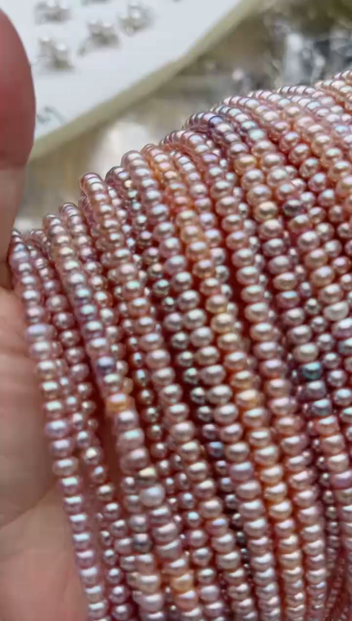 未镶嵌裸珠无扣头淡水珍珠多样性发其一，非无暇