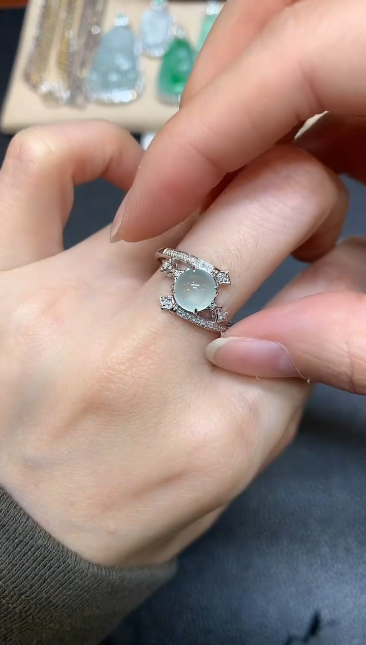 【闪购商品】翡翠戒指18K金镶嵌【无服务费