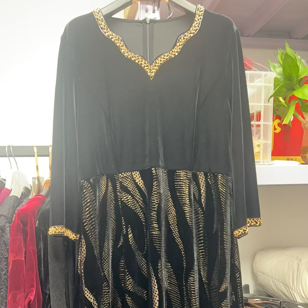 50188-2款时尚百搭V领拼接连衣裙