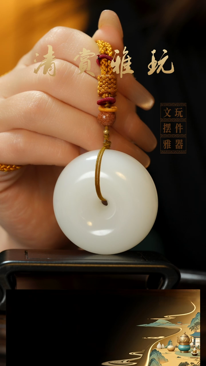 玉《平安扣》手把件摆件