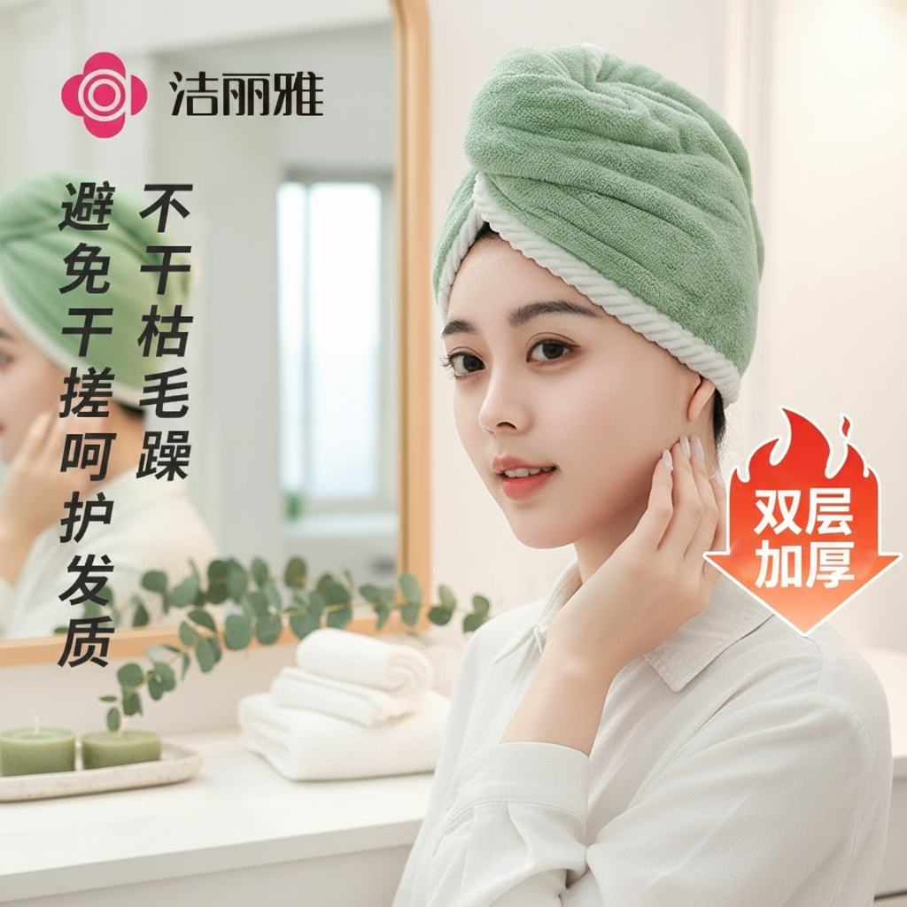 洁丽雅干发帽超强吸水速干加厚干发巾家用成人擦头发毛巾包头浴帽