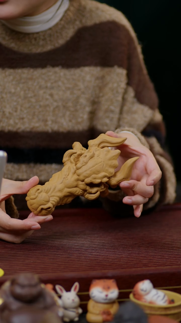 【闪购商品】紫砂茶宠龙头骨，