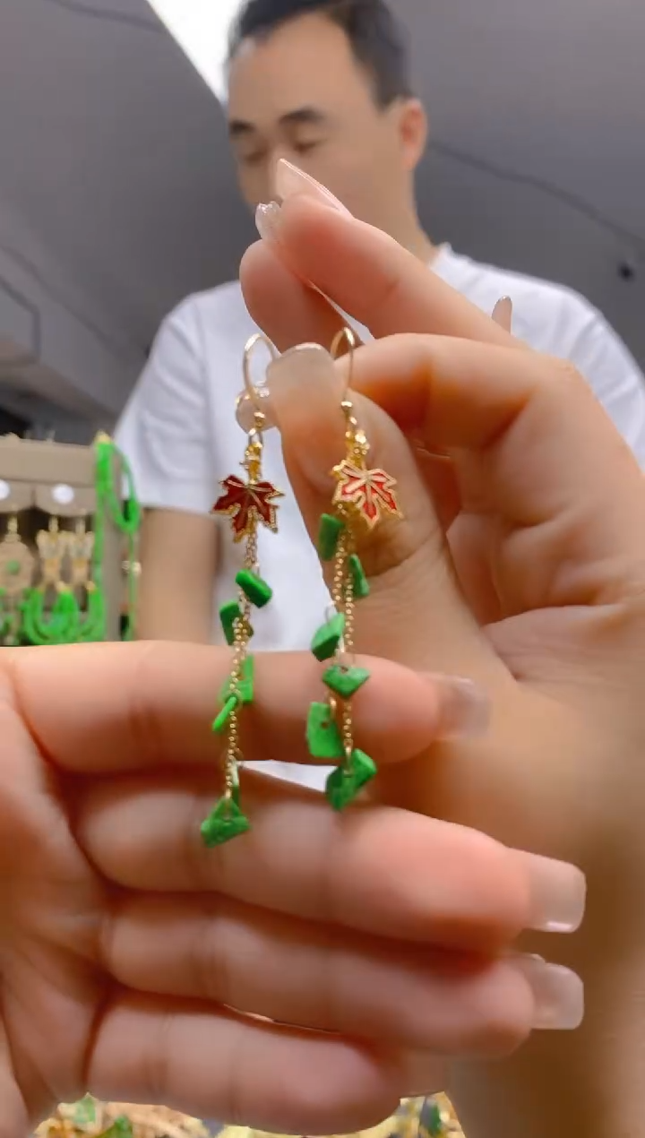 【闪购商品】翡翠耳饰合金178翡翠耳钩