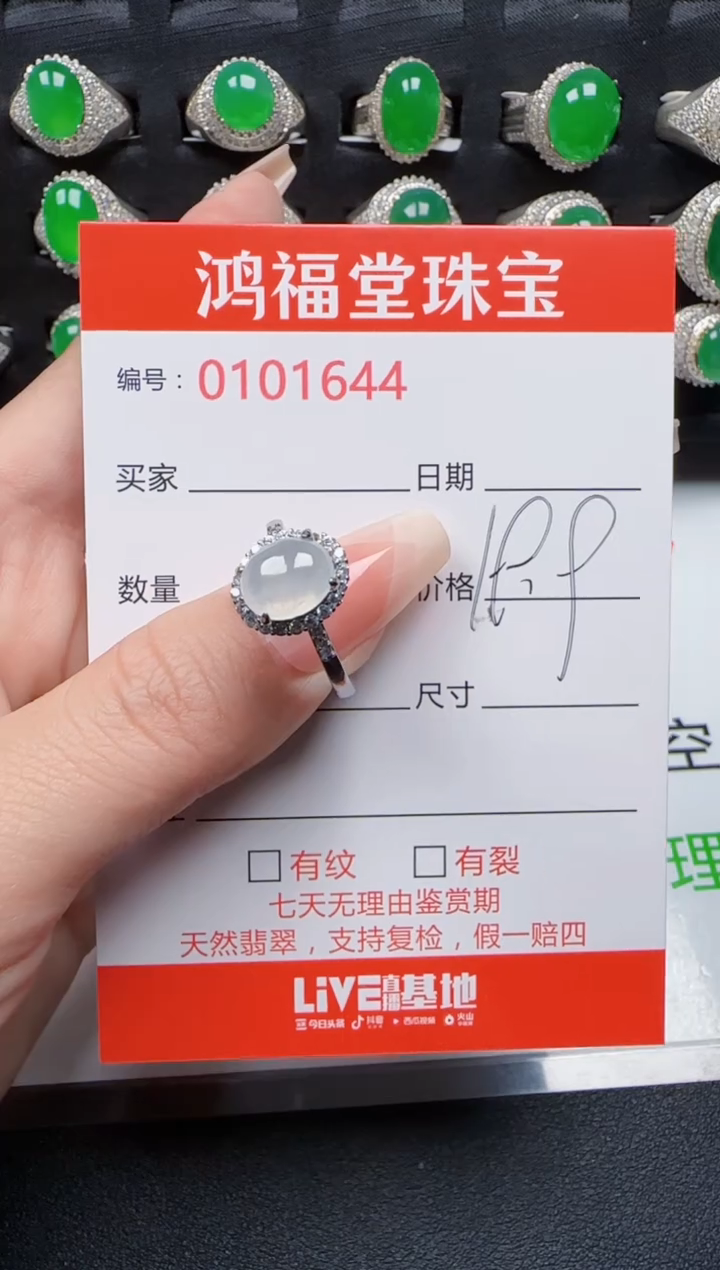 【闪购商品】翡翠戒指银S925镶嵌1644