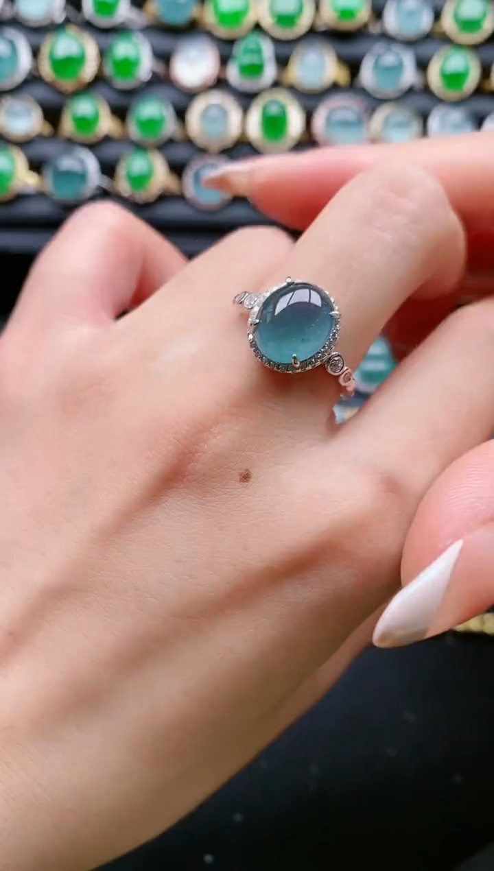 【闪购商品】翡翠戒指银S925镶嵌1111