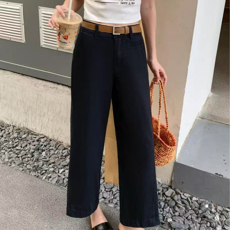 K1096藏青时尚直筒休闲裤6257