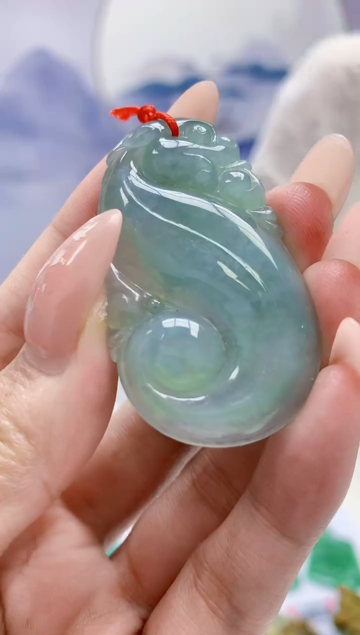 定制翡翠未镶嵌4852MM-毛货挂件52