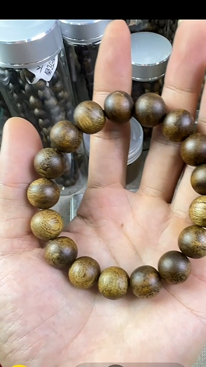 沉香手串种植绿棋1.3单圈14克