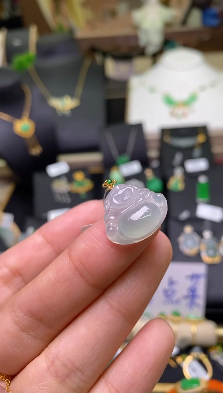 【闪购商品】翡翠颈饰18K金镶嵌净货16198