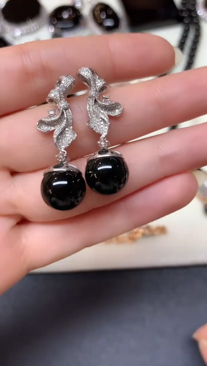 18K金镶嵌翡翠耳饰D603|9800