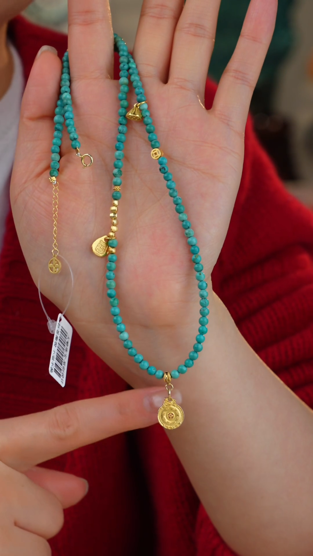 【闪购商品】绿松石项链银S925镀金镶嵌多样性发货