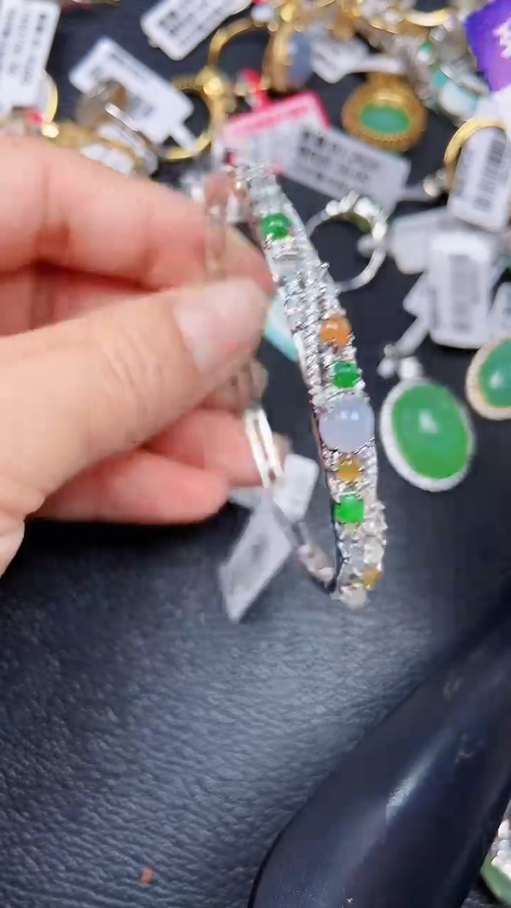 颈饰银S925镶嵌翡翠1699