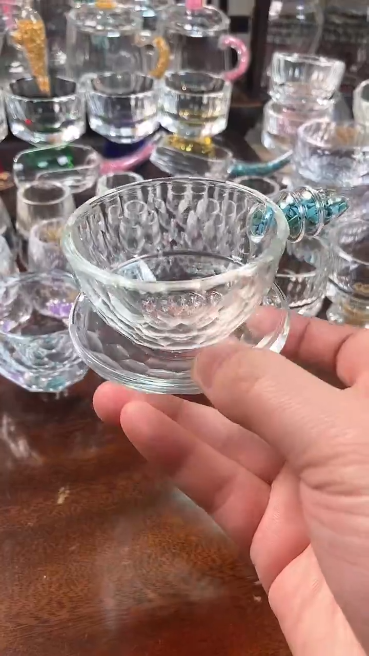 【闪购商品】玺宴新款水晶茶漏杯垫绿松石