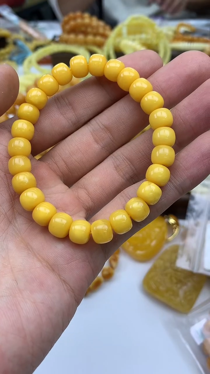 裸石蜜蜡未镶嵌手串卡8