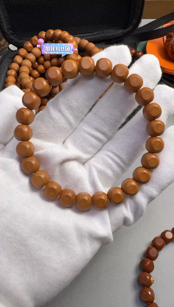 猴头核桃手串猴头六方瑕疵黑点款