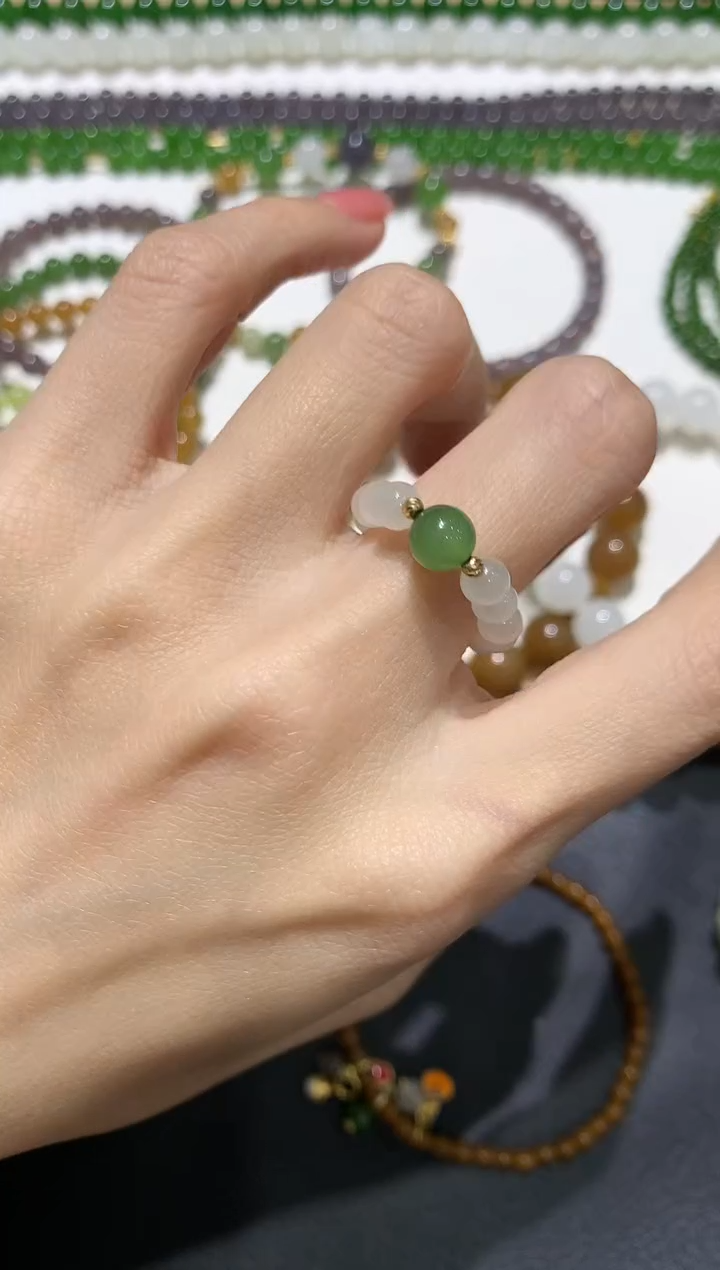 【闪购商品】和田玉手串18K金镶嵌团购5