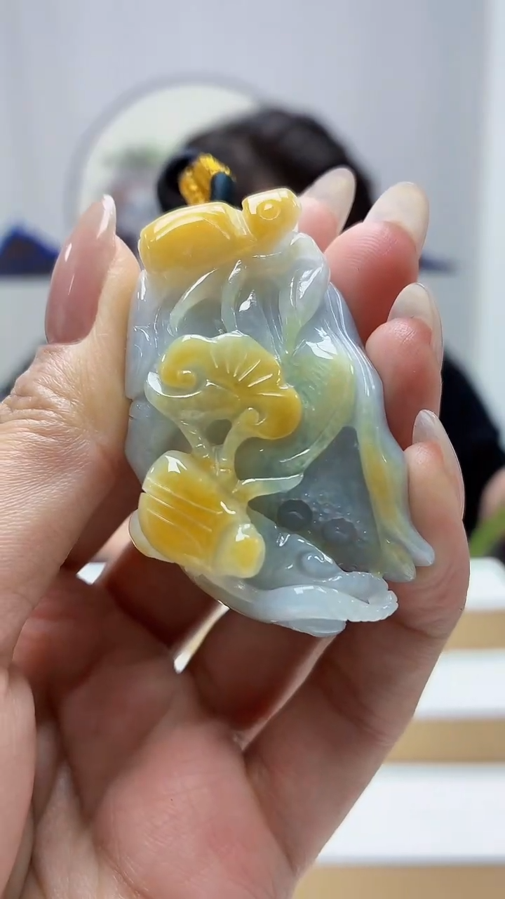 未镶嵌定制翡翠5060MM-毛货挂件112