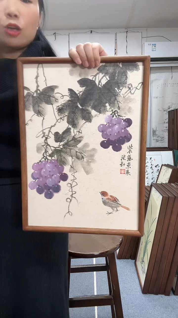 国画实木画框京东包邮手绘