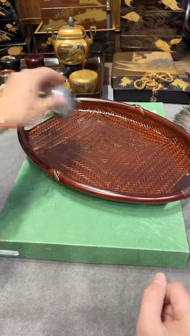 篮胎漆 竹编盘子